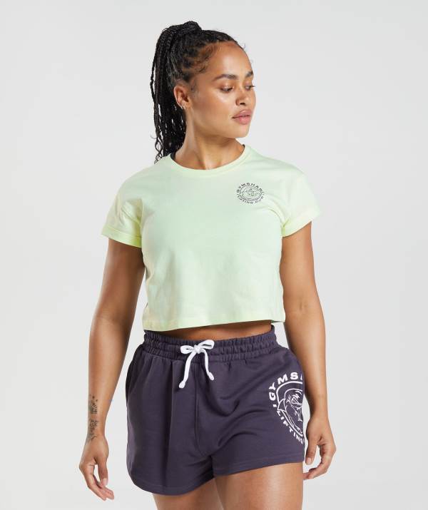 Damske Crop Top Gymshark Legacy Hnede Zelene | FP1758306